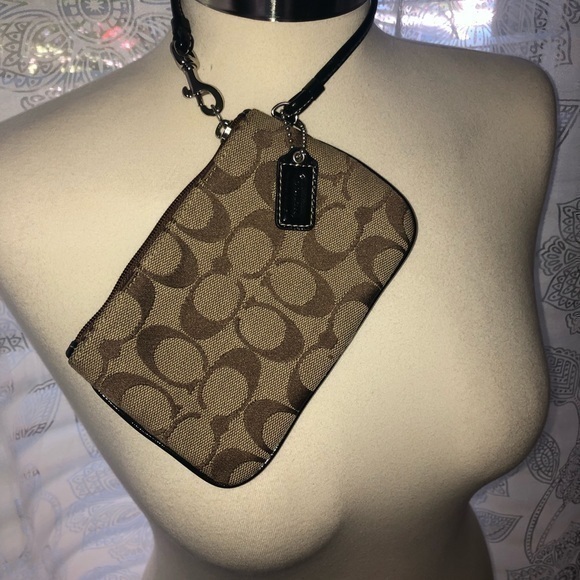 Coach Handbags - COACH CLASSIC BROWN & TAN WRISTLET PERFECT CONDITION